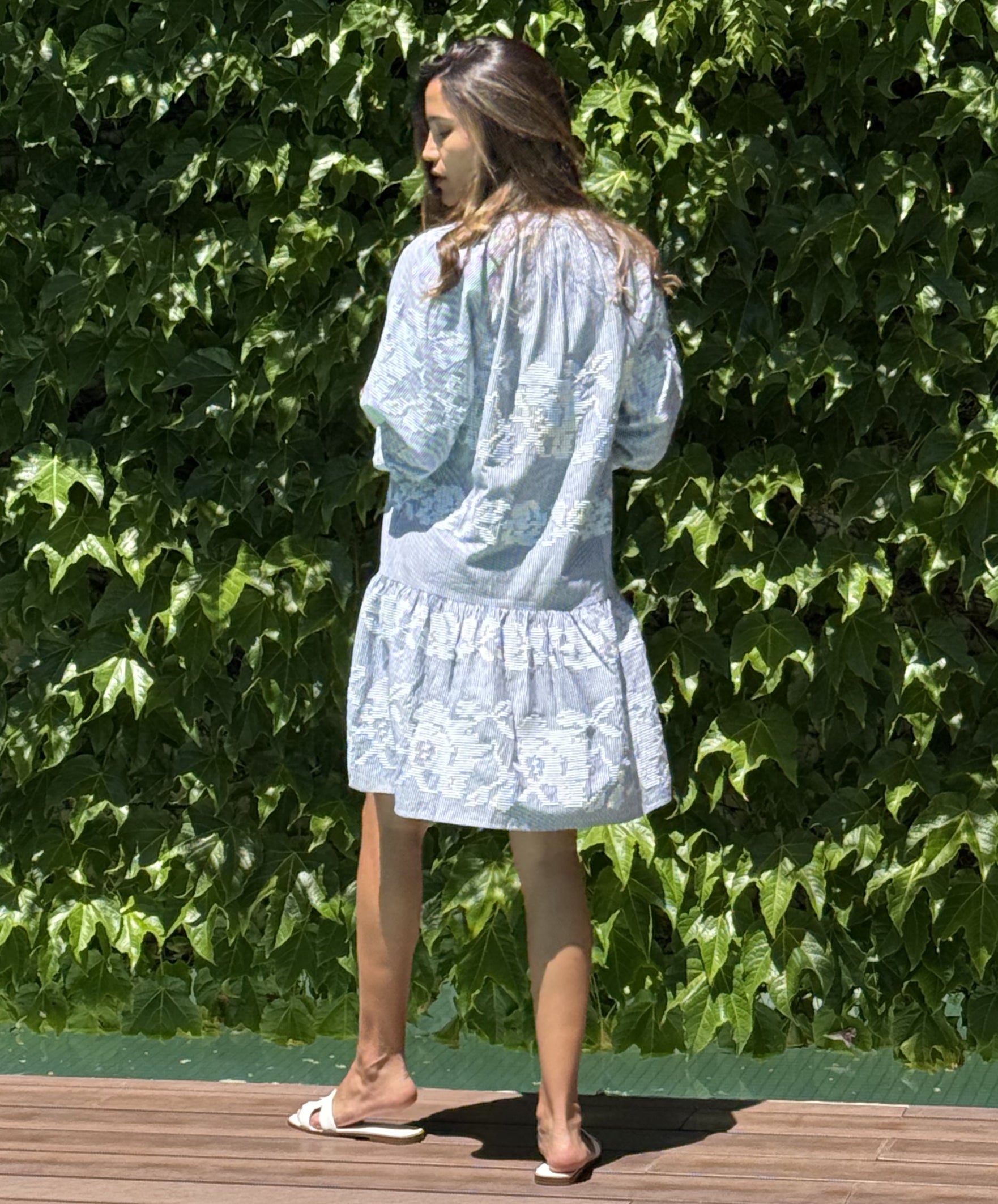 Back view of a model wearing a Rose and Rose Snaresbrook dress.